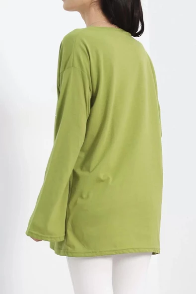 Baskılı Oversize Suprem Tunik Açıkyeşil - 20217.1567. - Resim 3