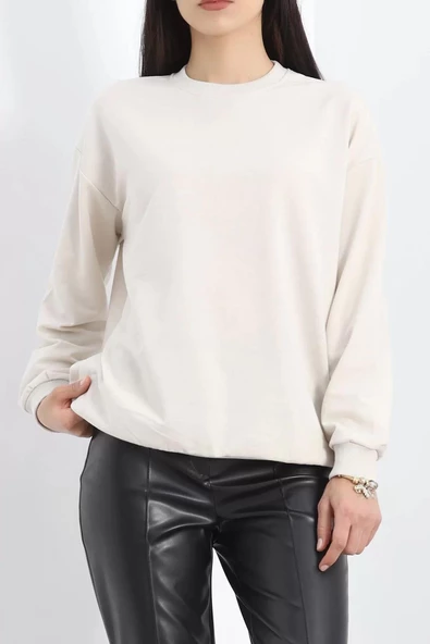 Bisiklet Yaka Sweat Taş - 3042.275. ürün görseli 1