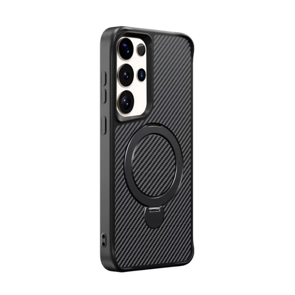 Gpack Samsung Galaxy S24 Ultra Kılıf Karbon Fiber Magsafeli Standlı Alp Kapak ürün görseli 1