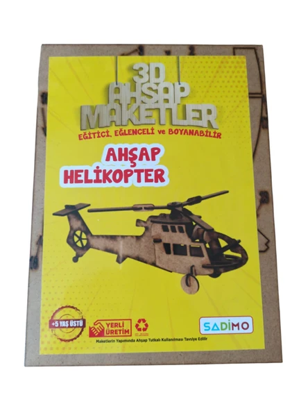 sadimo 3d ahşap helikopter maketi ürün görseli 1