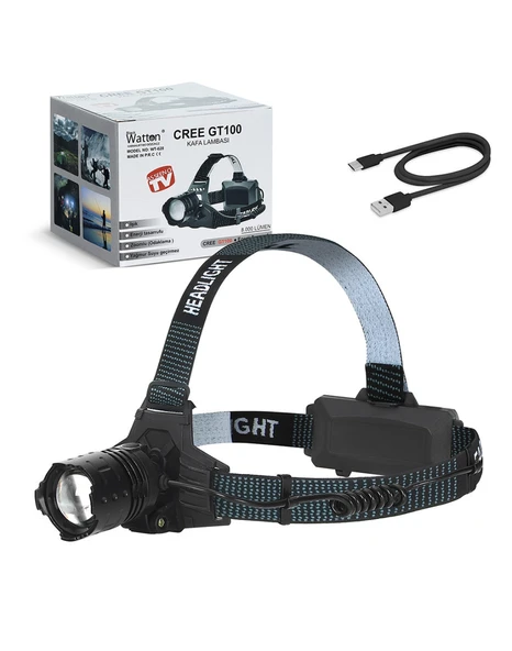 Watton WT-628 GT100 Led Şarjlı Kafa Lambası ürün görseli 1
