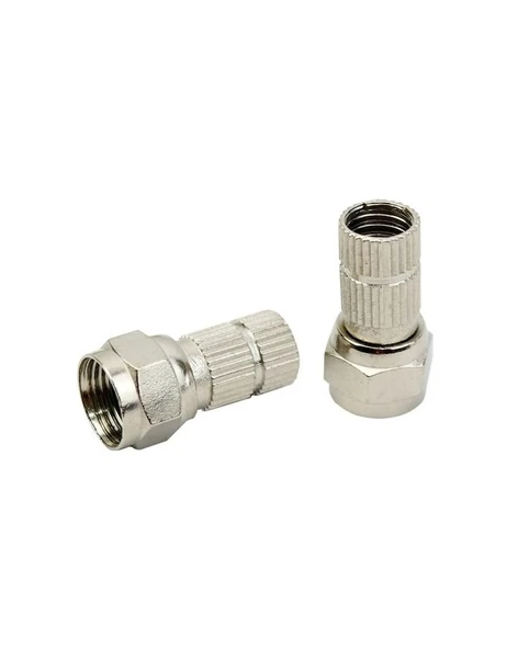 Herz Rg6 U6 F Konnektör 22 Mm Siyah Contalı Uydu Anten Konnektör Soketi 100 Adet ürün görseli 1