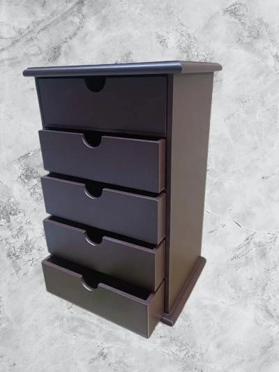 Hobi ERDL MODEL 90528 Ahşap Takı Şifonyer 5Çekmeceli Ceviz Rengi El Yapımı ürün görseli 1