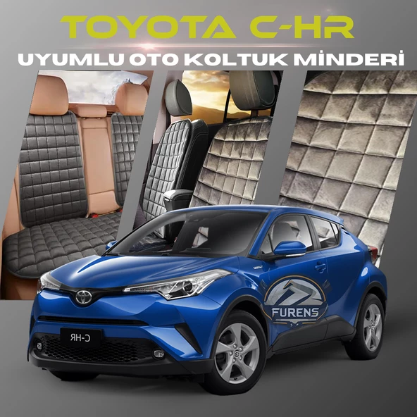 Toyota CH-R Antrasit Renk Tay Tüyü Cepli & Terletmez Sırtlı Oto Koltuk Minder Seti - Koltuk Koruma Kılıfı (ÖN & ARKA TAM SET) ürün görseli 1