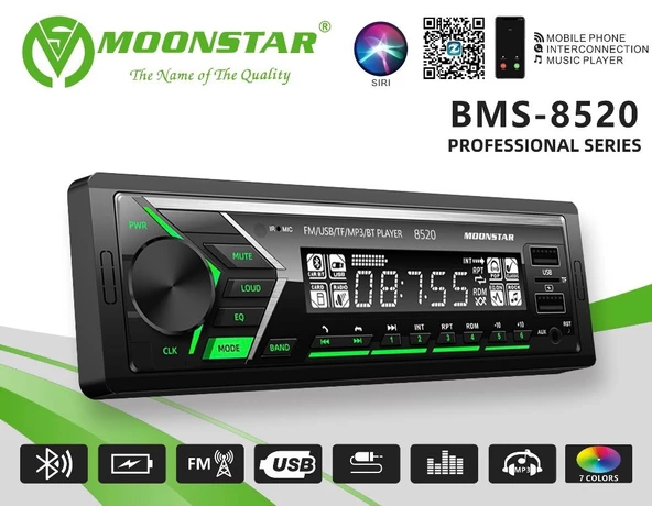 OTO TEYP 4x45w Bt/usb/sd/fm/aux BMS-8520 ürün görseli 1