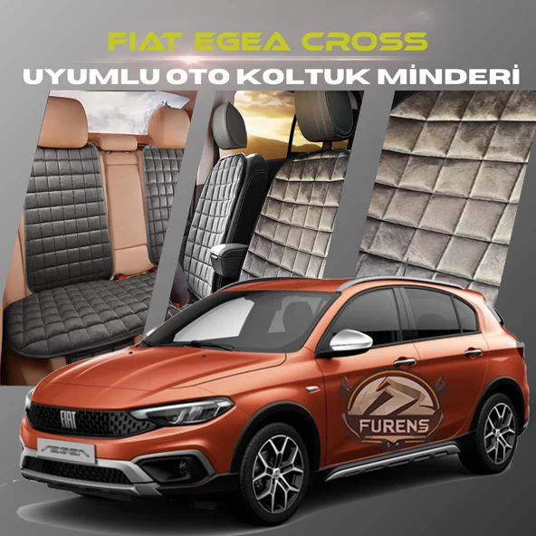 Fiat Egea Cross Antrasit Renk Tay Tüyü Cepli & Terletmez Sırtlı Oto Koltuk Minder Seti - Koltuk Koruma Kılıfı (ÖN & ARKA TAM SET) ürün görseli 1