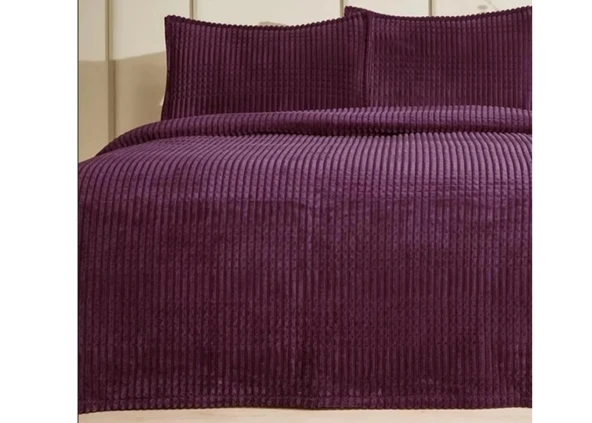 Özdilek Modern Line Çift Kişilik Battaniye Seti (220x240)Pramit Mürdüm ürün görseli 1