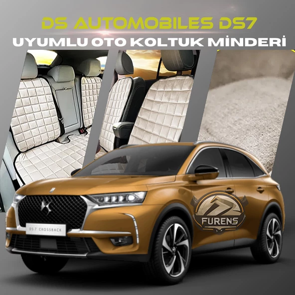 Ds Automobiles Ds7 Bej Renk Tay Tüyü Cepli & Terletmez Sırtlı Oto Koltuk Minder Seti - Koltuk Koruma Kılıfı (ÖN & ARKA TAM SET) ürün görseli 1