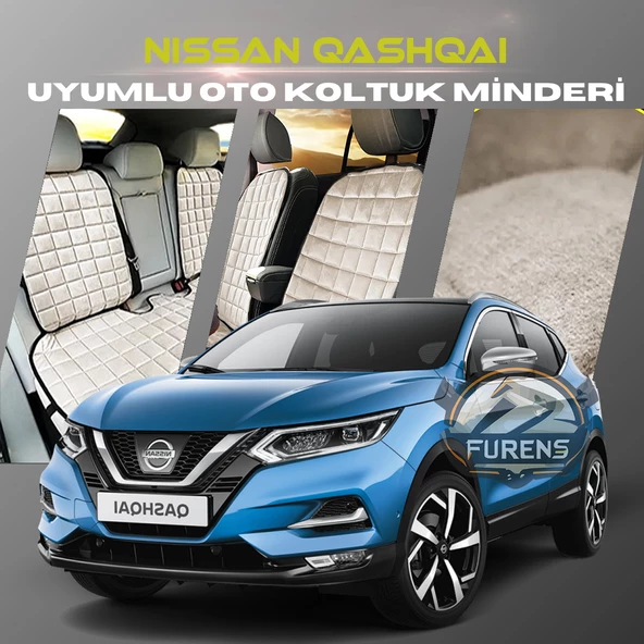 Nissan Qashqai Bej Renk Tay Tüyü Cepli & Terletmez Sırtlı Oto Koltuk Minder Seti - Koltuk Koruma Kılıfı (ÖN & ARKA TAM SET) ürün görseli 1