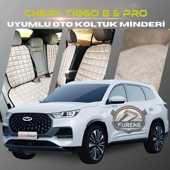 Chery Tiggo 8 Bej Renk Tay Tüyü Cepli & Terletmez Sırtlı Oto Koltuk Minder Seti - Koltuk Koruma Kılıfı (ÖN & ARKA TAM SET) ürün görseli 1