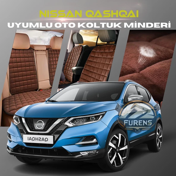 Nissan Qashqai Kahverengi Renk Tay Tüyü Cepli & Terletmez Sırtlı Oto Koltuk Minder Seti - Koltuk Koruma Kılıfı (ÖN & ARKA TAM SET) ürün görseli 1