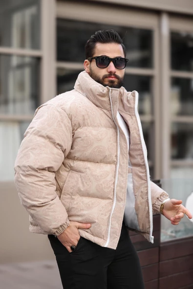 ERKEK DİK YAKA KIŞLIK FLOK MONT - Resim 6