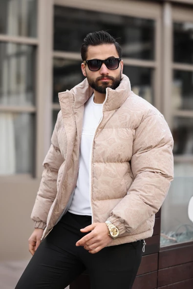 ERKEK DİK YAKA KIŞLIK FLOK MONT - Resim 5