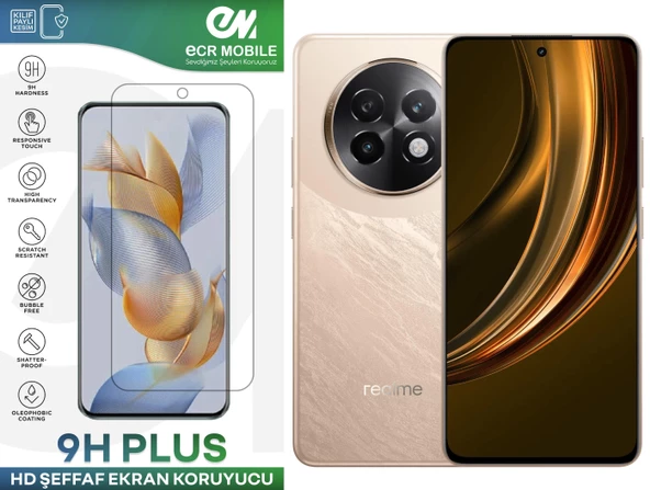 Realme 13 Plus 5G Ekran Koruyucu 9H Esnek Nano Cam Tam Uyumlu Şeffaf ürün görseli 1