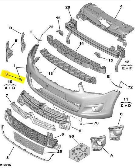 Fiat Palio Ön Tampon Çeki Kapak (2005-2011) 1.3 JTD 1608698880 ürün görseli 1