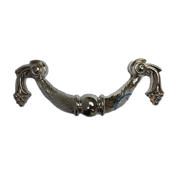 Dekoratif Zamak Üzümlü Kulp - 64mm, Nikel, 1 Adet ürün görseli 1