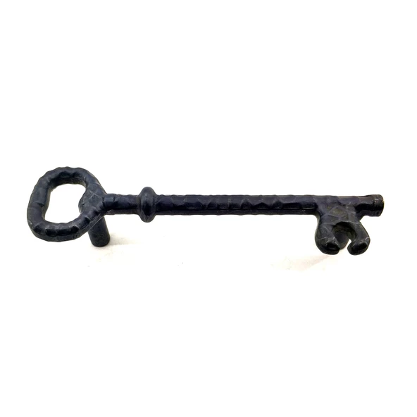 Antika Tarz Dekoratif Pirinç Anahtar Şeklinde Kapı Çekme Kolu, Mobilya, Sandık, Kutu Kulbu - 128mm, Oksit ürün görseli 1