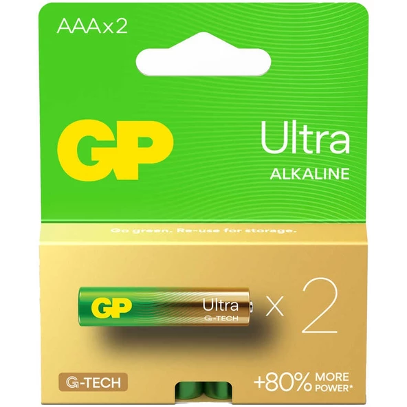 GP24AU LR3 AAA Ultra Alkalin 2Li Pil ürün görseli 1