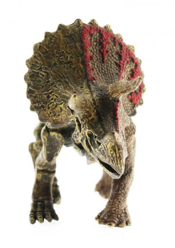 Sert Plastik Dinozor Figürü Triceratops - Resim 5