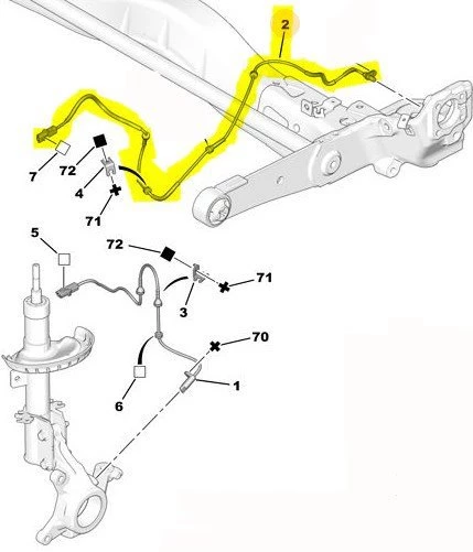 Peugeot Expert Arka Abs Kablosu (2007-2012) 1.6 HDI, 2.0 HDI 4545F0 ürün görseli 1