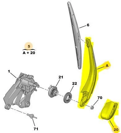 Citroen Jumpy Arka Cam Silecek Kolu (2006-2014) 1.6 HDI, 2.0 HDI 6429CS ürün görseli 1