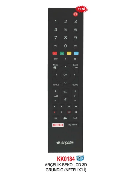 ARÇELİK NETFLİX TUŞLU LCD TV KUMANDA ürün görseli 1