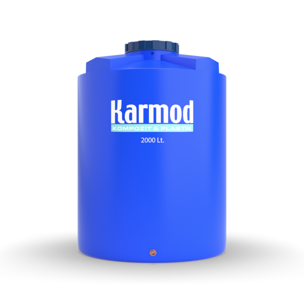 2000 Litre Polietilen Dikey Su Deposu - Mavi ürün görseli 1