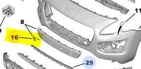 Peugeot 3008 Ön Tampon Çeki Kapak (2013-2016) 1.6 HDI 1611182680 ürün görseli 1