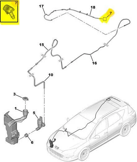 Peugeot 407 Silecek Fiskiye Memesi Arka (2004-2011) 2.0, 1.6 HDI, 2.0 HDI 6438N6 ürün görseli 1