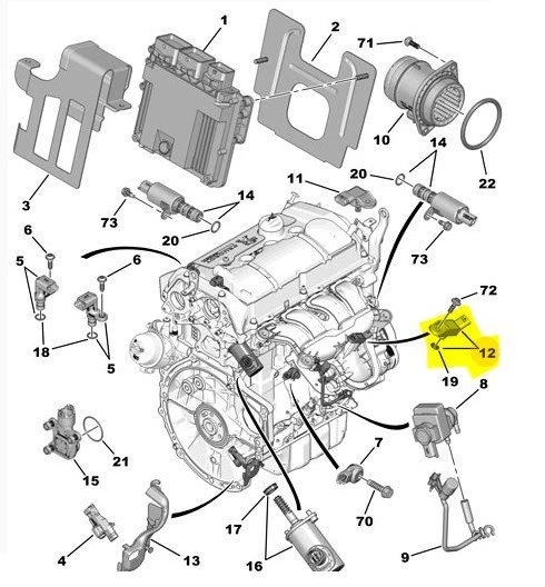 Peugeot Rcz Mazot Basinç Sensörü (2013-2016) 1.6 L THP 9806432480 ürün görseli 1