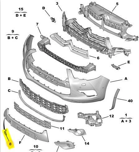 Citroen Ds4 Ön Tampon Çeki Kapak (2011-2016) 1.6 HDI, 1.6 VTI, 1.6 L THP 1607146780 ürün görseli 1