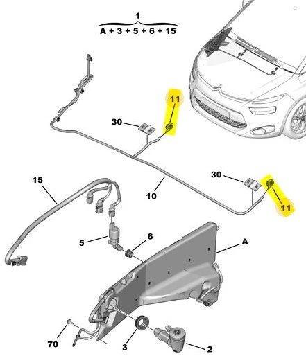 Citroen C4 Picasso Silecek Fiskiye Memesi Ön (2013-2019) 1.6 HDI 1609868080 ürün görseli 1