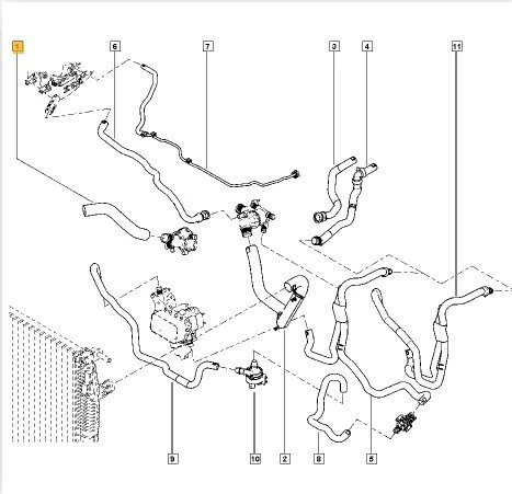 Renault Megane Sport Tourer Motor Radyatörü Üst Hortum (2012-2016) 1.6 DCI 215019052R ürün görseli 1