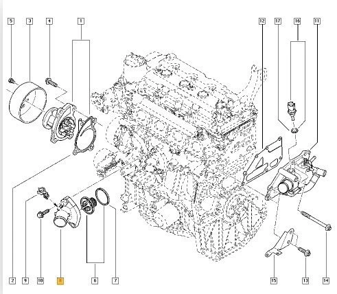 Nissan Note Termostat Kapaği (2013-2016) 1.2 110611214R ürün görseli 1