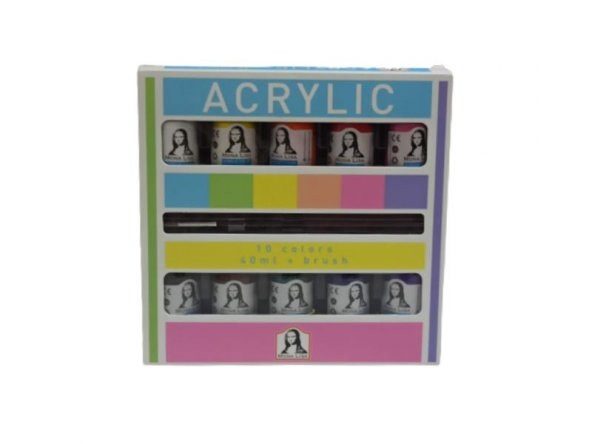 SUDOR AKRILIK BOYA MONALISA 40ML 10 RENK+FIRCA SET ürün görseli 1
