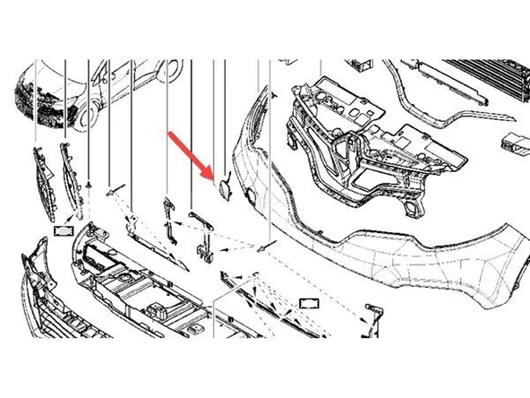 Renault Captur Ön Tampon Çeki Kapak (2013-2017) 0.9, 1.2 TCE, 1.5 DCI 511807584R ürün görseli 1