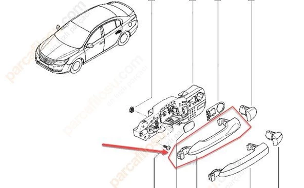Renault Latitude Kapi Kolu Ön Diş (2011-2016) 1.5 DCI, 2.0 DCI 806064130R ürün görseli 1