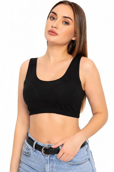 Gd Goldoremi Kadın Kalın Askılı Pamuklu Likralı Rahat Büyük Beden Yarım Atlet/Büstiyer/Body ürün görseli 1