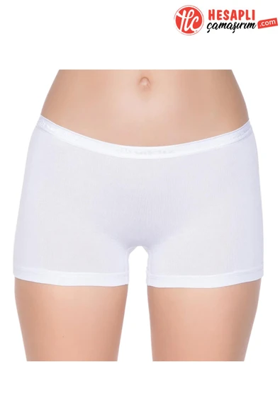 Yıldız 3620 Kadın Beyaz Modal Pamuklu Rahat Kemerli Boxer ürün görseli 1