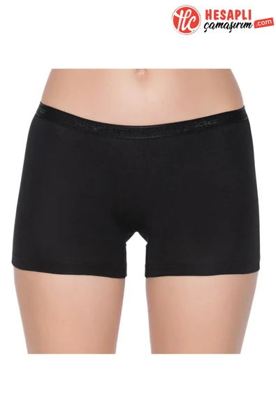 Yıldız 3625 Kadın Siyah Modal Pamuklu Rahat Kemerli Boxer ürün görseli 1