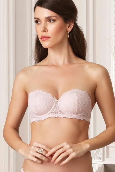 Pierre Cardin 6202 Balenli Desteksiz Straplez Dantelli Tek Sütyen ürün görseli 1