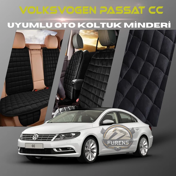 Volksvogen Passat cc Siyah Renk Tay Tüyü Cepli & Terletmez Sırtlı Oto Koltuk Minder Seti - Koltuk Koruma Kılıfı (ÖN & ARKA TAM SET) ürün görseli 1