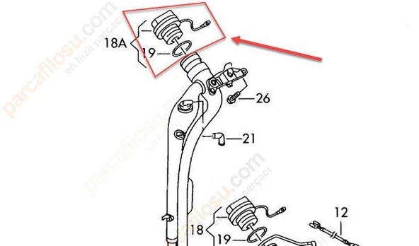 Volkswagen Passat Yakit Depo Kapak İç (2004-2011) 2.0, 2.0 TDI, 1.9 TDI 3C0201550F ürün görseli 1