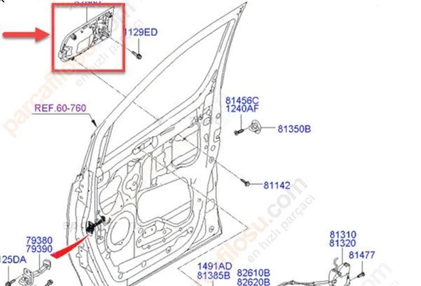 Hyundai H1 Kapi Kolu Ön Diş (2008-2011) 2.5 CRDI 826604H000CA ürün görseli 1