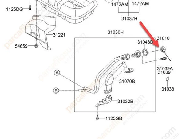 Kia Soul Yakit Depo Kapak İç (2011-2018) 1.6 310101D200 ürün görseli 1