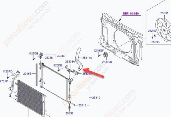 Hyundai İ20 Motor Radyatörü Üst Hortum (2008-2012) 1.4 254114P150 ürün görseli 1