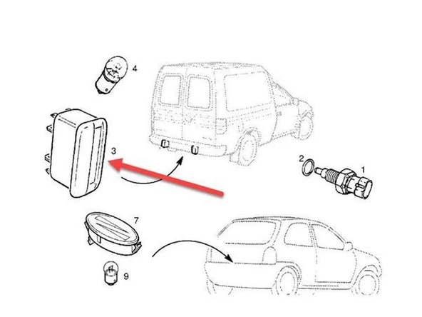 Opel Combo Plaka Lamba (1993-2002) 1.7, 1.4 90512270 ürün görseli 1