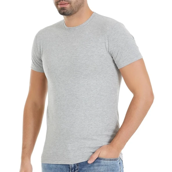 Yıldız 92 Gri Likralı Kısa Kollu Erkek T-Shirt Atlet ürün görseli 1