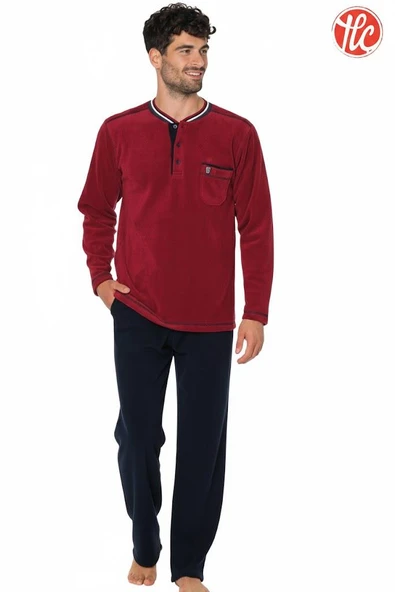 KLY 3023 Erkek Polar Triko Yaka Pijama Takımı ürün görseli 1
