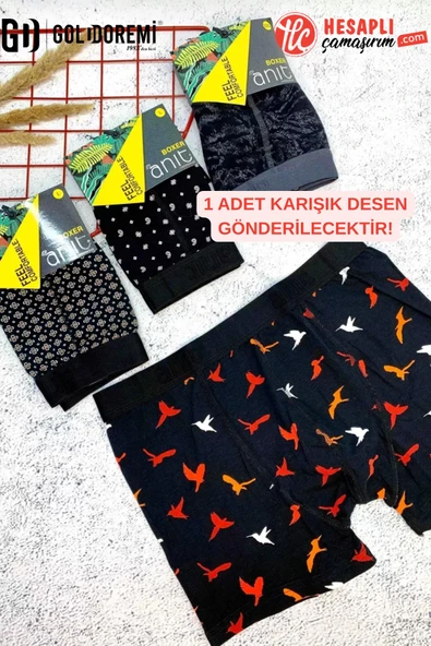 Gd Goldoremi 1267 Premium Erkek Pamuklu Likralı Dijital Baskılı Boxer 1 Adet Karışık Gönderilecektir ürün görseli 1